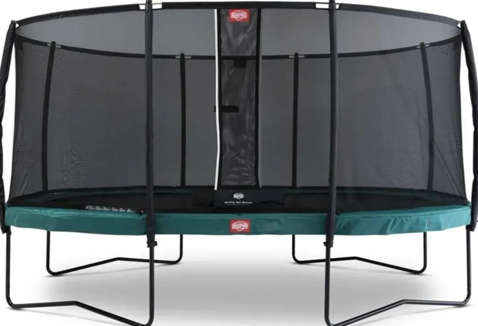 Trampoline ovale vert 470 BERG Champion et filet + Echelle offerte