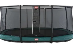 Trampoline ovale vert enterré 520 Champion + filet - BERG