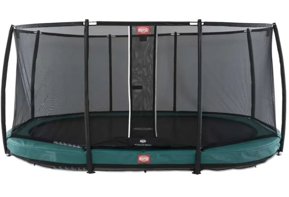 Trampoline ovale vert enterré 470 Champion + filet - BERG