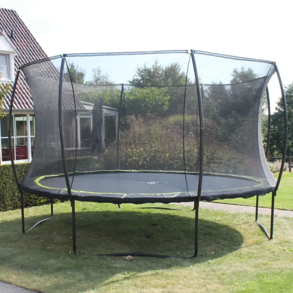 Trampoline sur pieds rond 427cm noir et filet de sécurité Sihouette EXIT