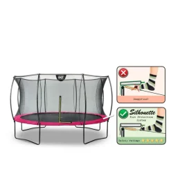 Trampoline sur pieds rond 427cm noir et filet de sécurité Sihouette EXIT