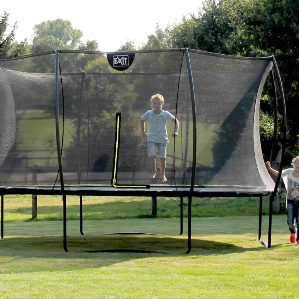 Trampoline sur pieds rond 305cm noir et filet de sécurité Sihouette EXIT
