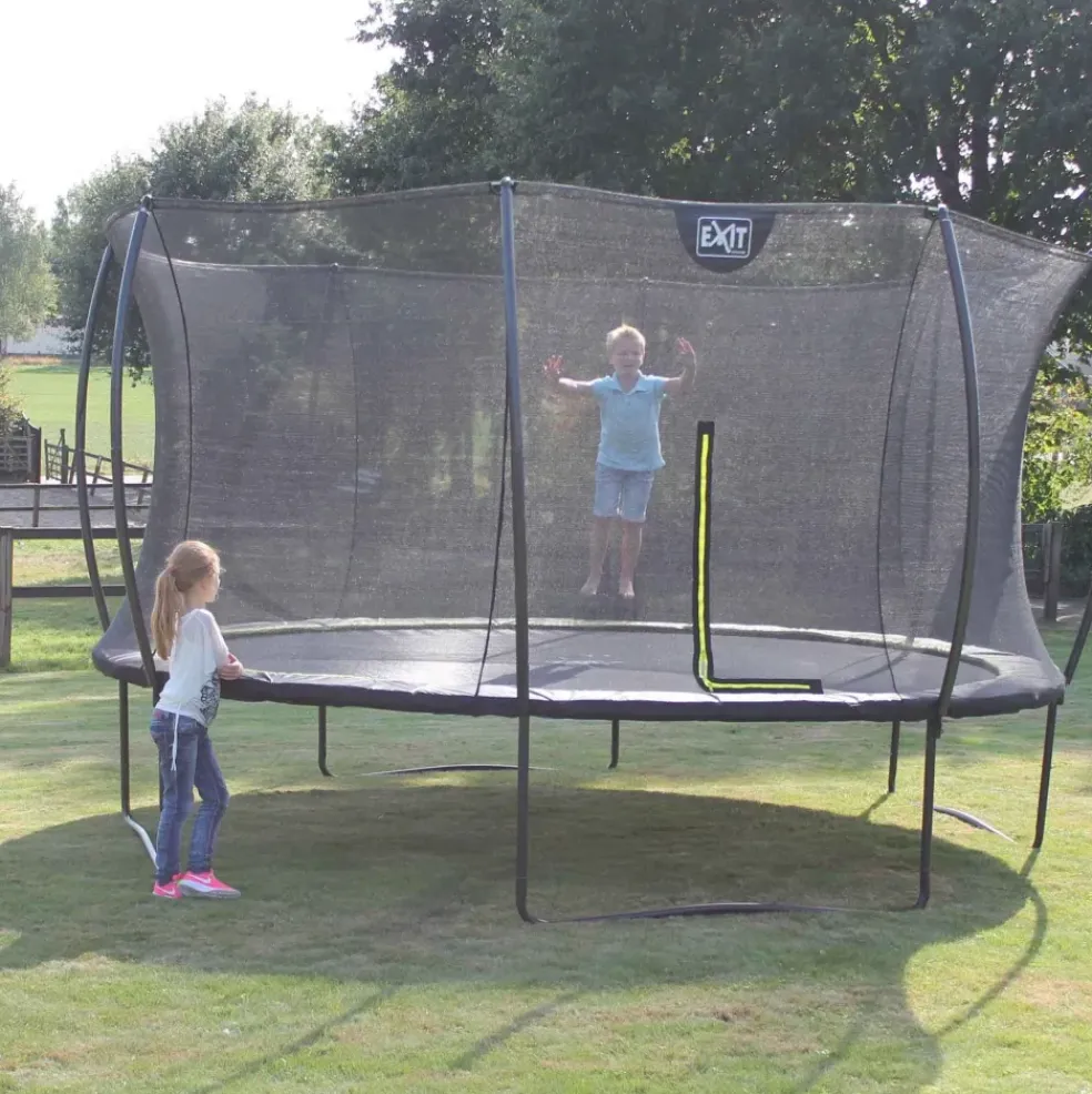 Trampoline sur pieds rond 305cm noir et filet de sécurité Sihouette EXIT