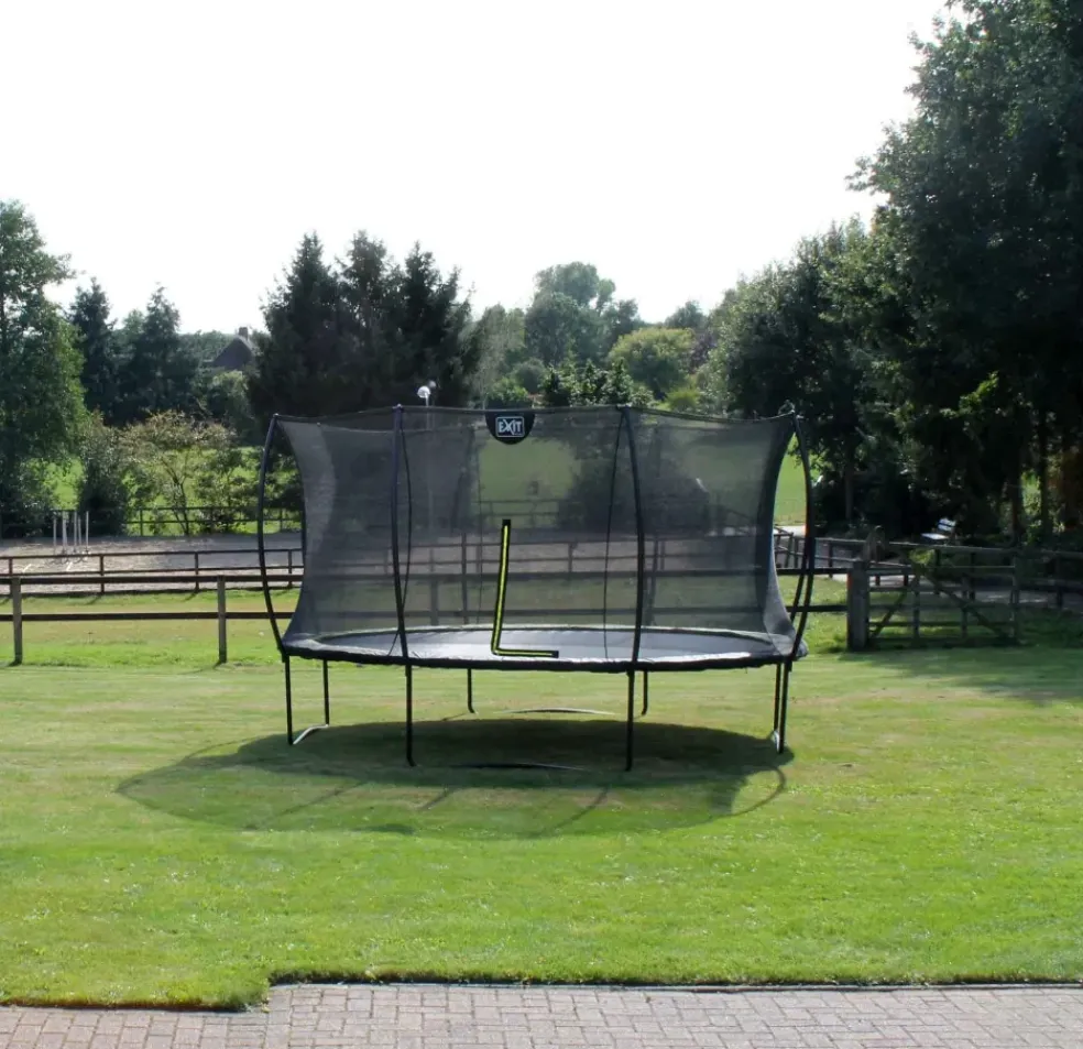 Trampoline sur pieds rond 305cm noir et filet de sécurité Sihouette EXIT