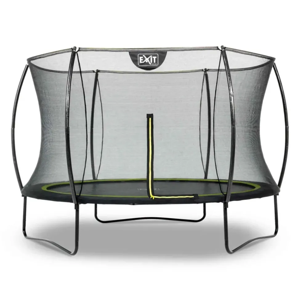 Trampoline sur pieds rond 366cm noir et filet de sécurité Sihouette EXIT