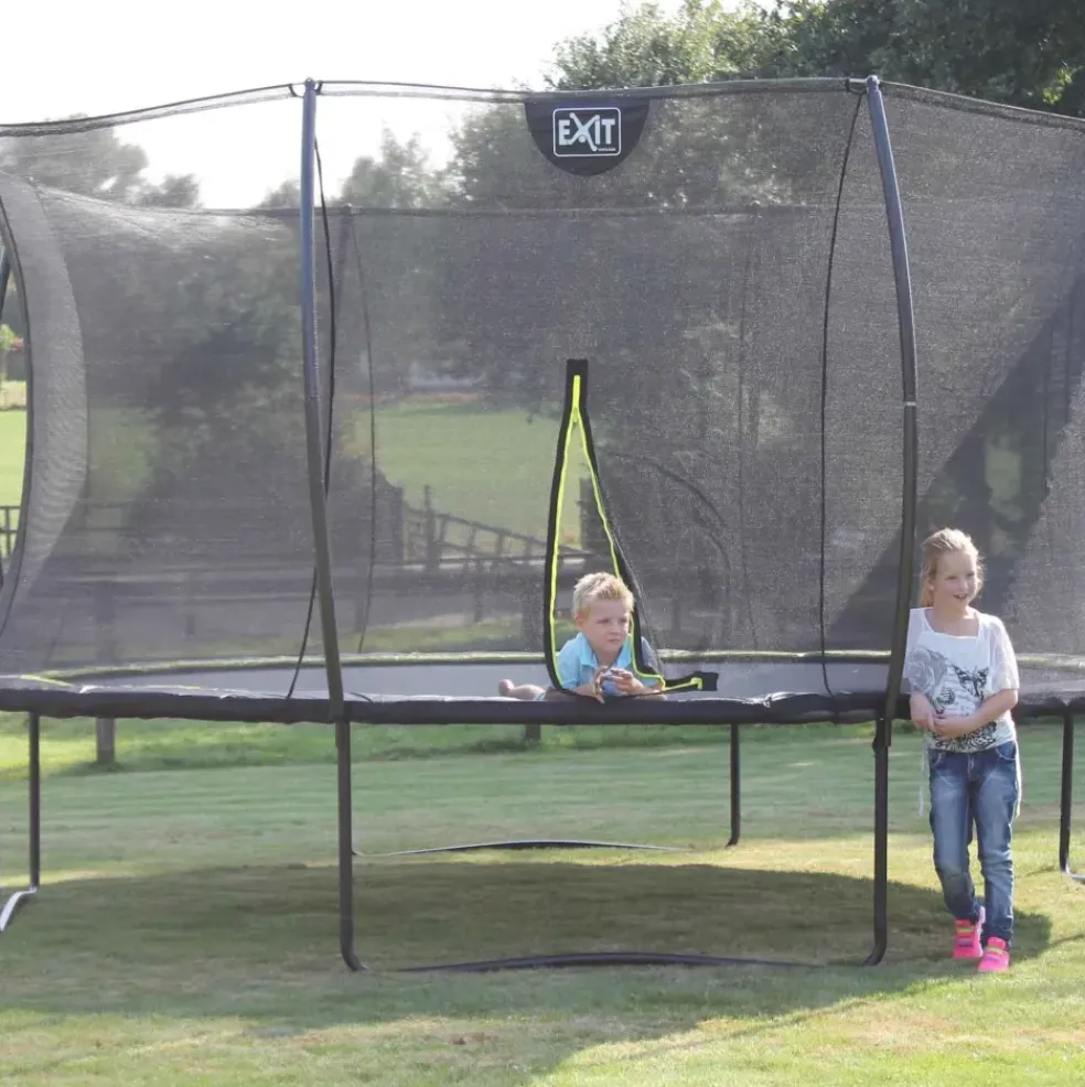 Trampoline sur pieds 153x214cm noir et filet de sécurité Sihouette EXIT