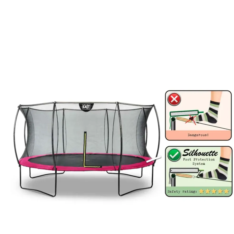 Trampoline sur pieds 153x214cm noir et filet de sécurité Sihouette EXIT
