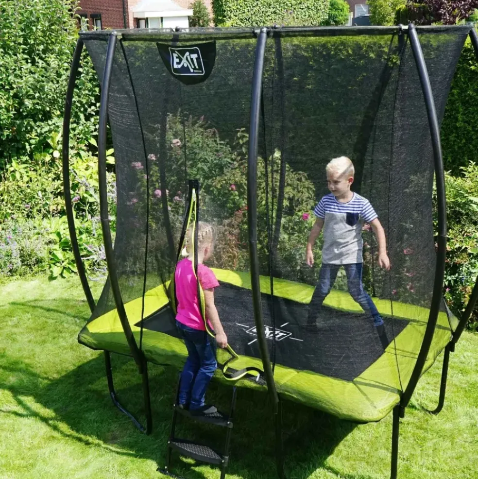 Trampoline sur pieds 214x305cm noir et filet de sécurité Sihouette EXIT