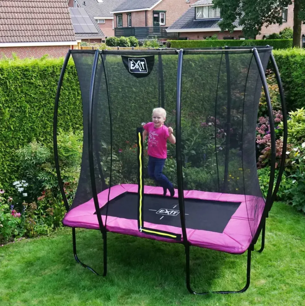 Trampoline sur pieds 214x305cm noir et filet de sécurité Sihouette EXIT