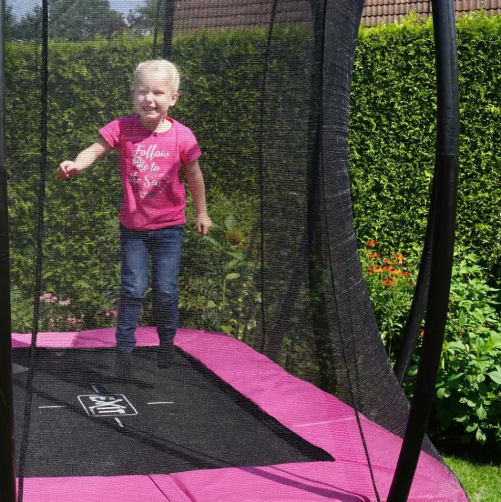 Trampoline sur pieds 214x305cm noir et filet de sécurité Sihouette EXIT