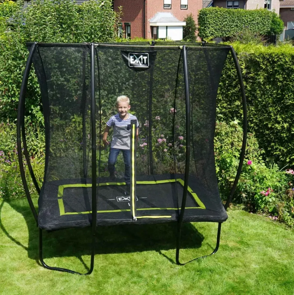 Trampoline sur pieds 214x305cm noir et filet de sécurité Sihouette EXIT