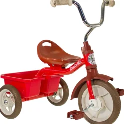 Tricycle en métal rouge avec benne Transporter Italtrike