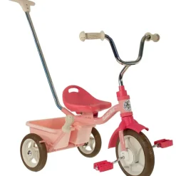 Tricycle rose avec canne et benne Passenger Italtrike