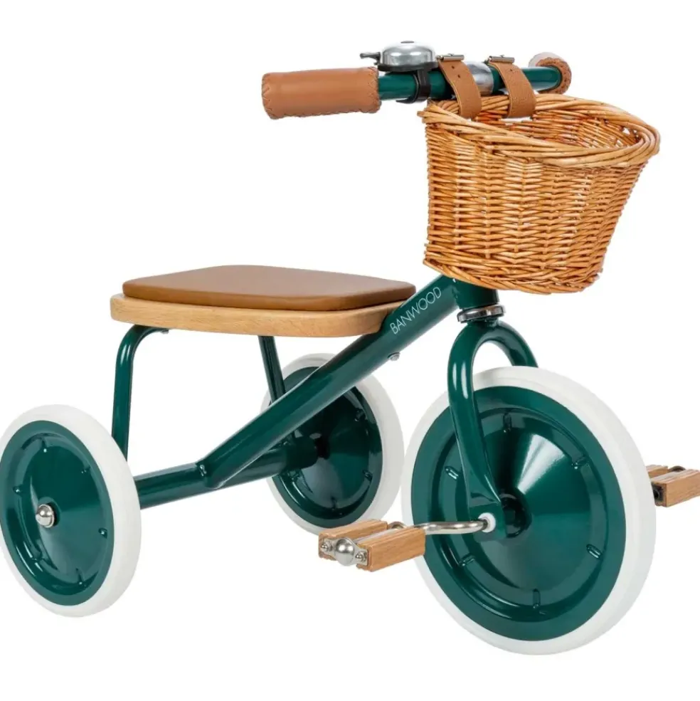 Tricycle vintage en métal vert Banwood