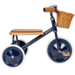 Tricycle vintage en métal bleu marine Banwood