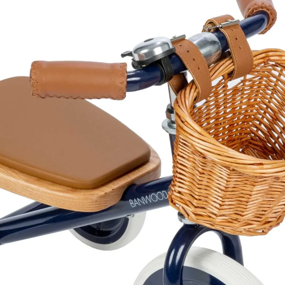 Tricycle vintage en métal bleu marine Banwood