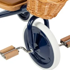 Tricycle vintage en métal bleu marine Banwood