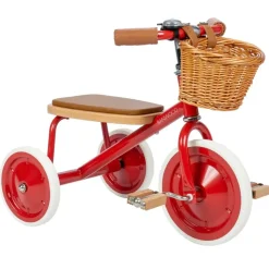 Tricycle vintage en métal rouge Banwood