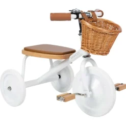 Tricycle vintage en métal blanc Banwood