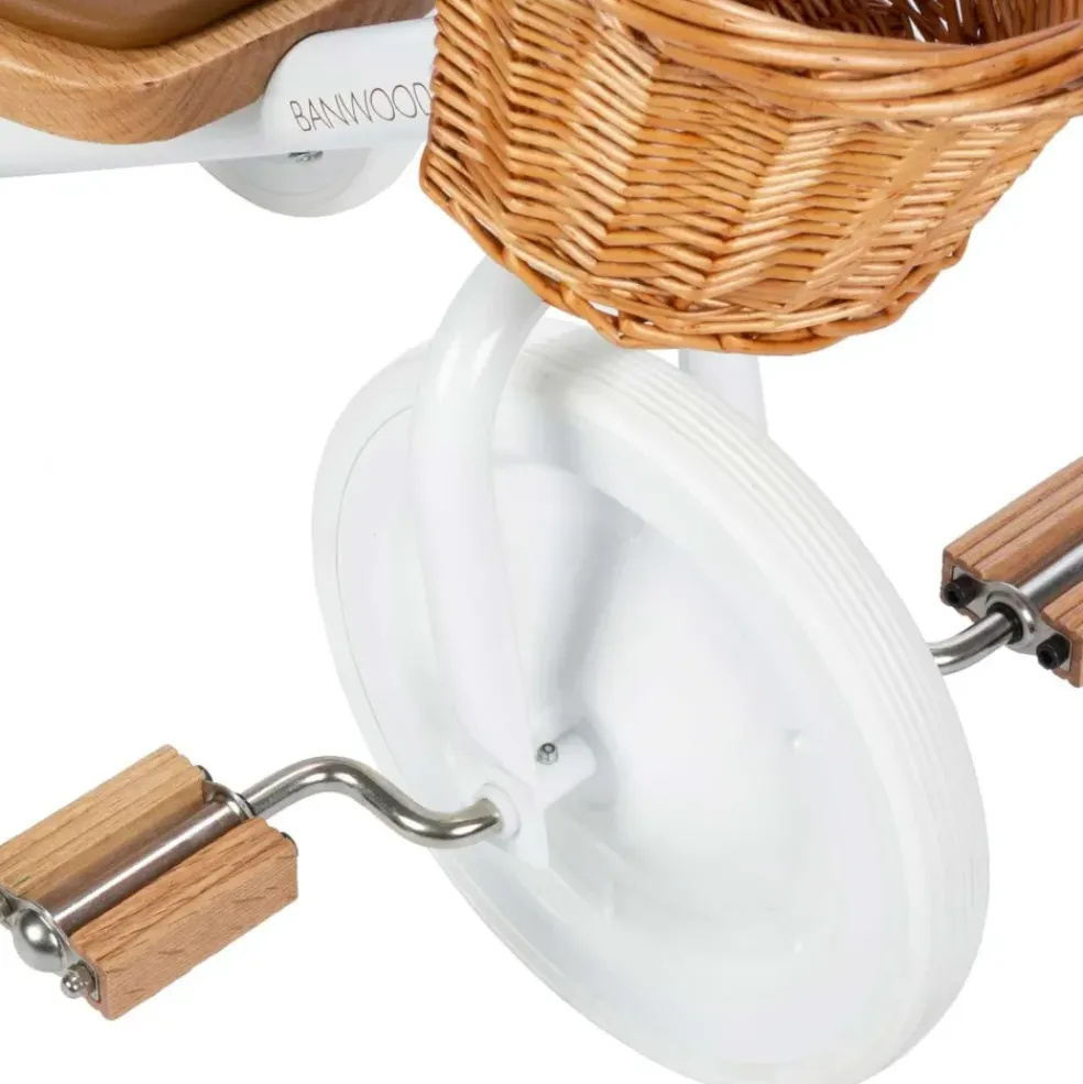 Tricycle vintage en métal blanc Banwood