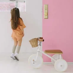 Tricycle vintage en métal blanc Banwood