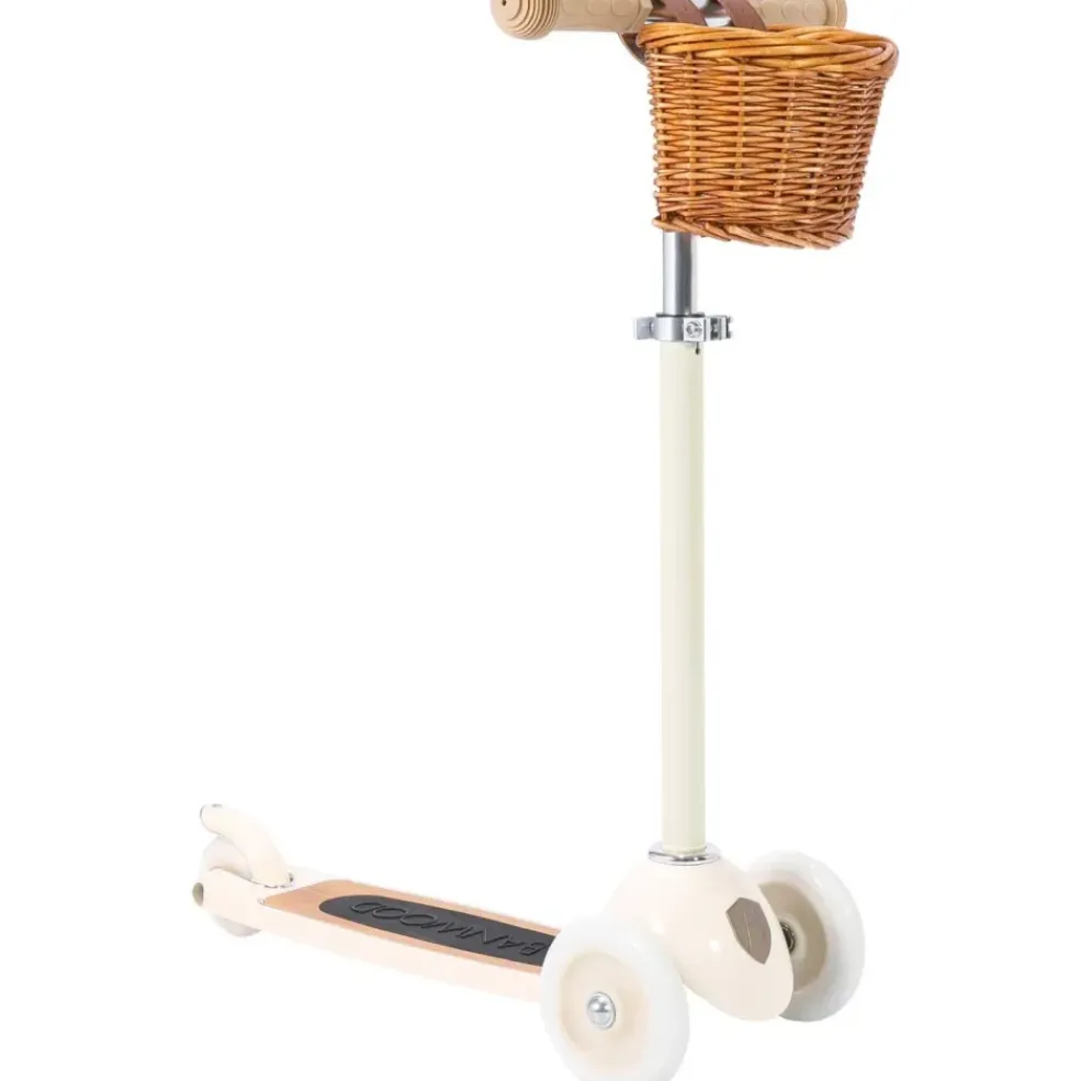 Trottinette 3 roues avec panier crème pour enfant Banwood