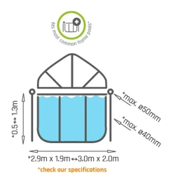Voile d'ombrage piscine rectangulaire noir 220 x 150 cm EXIT