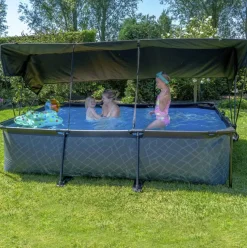 Voile d'ombrage piscine rectangulaire noir 220 x 150 cm EXIT
