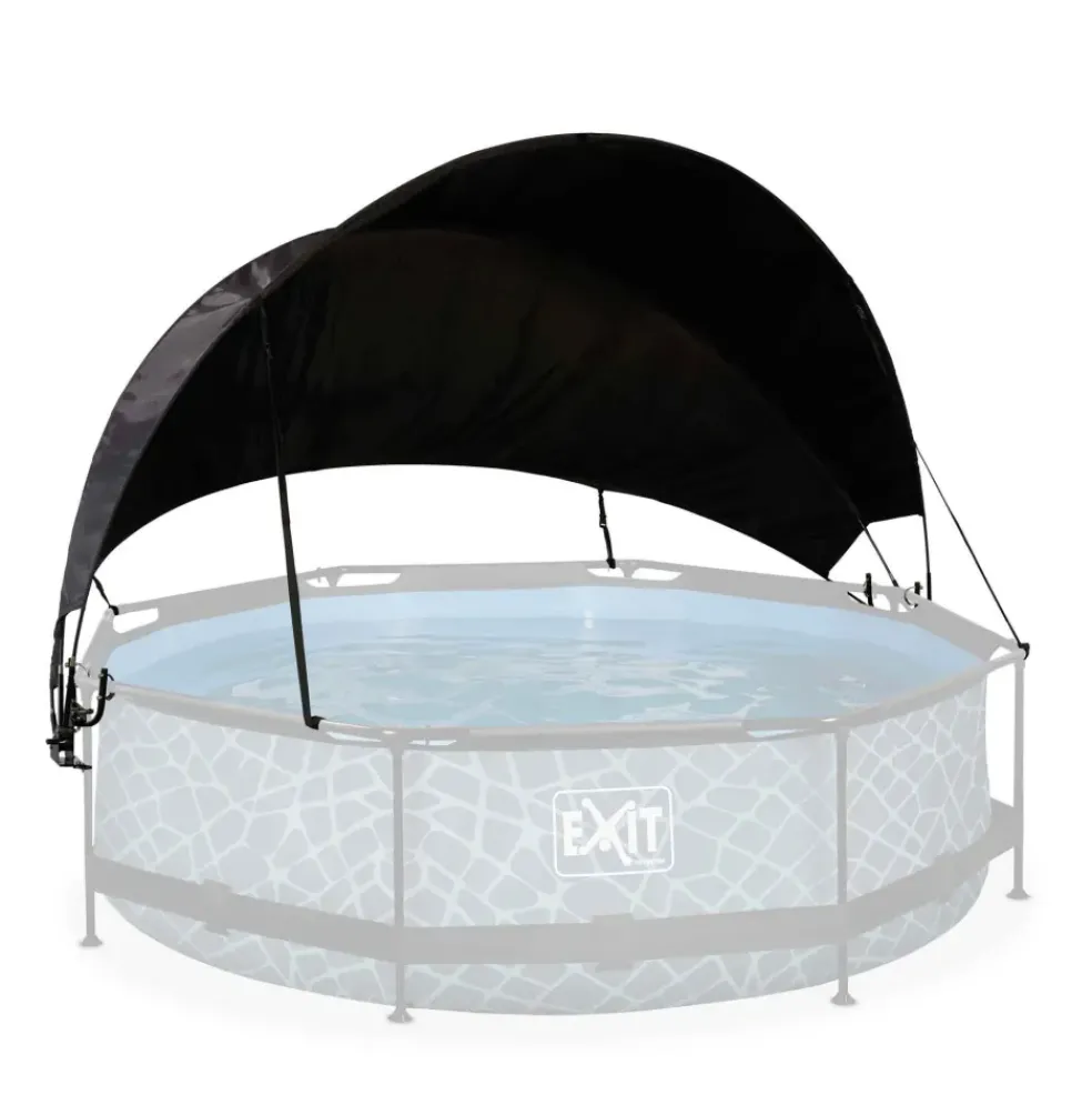 Voile d'ombrage piscine rond noir 300 cm EXIT